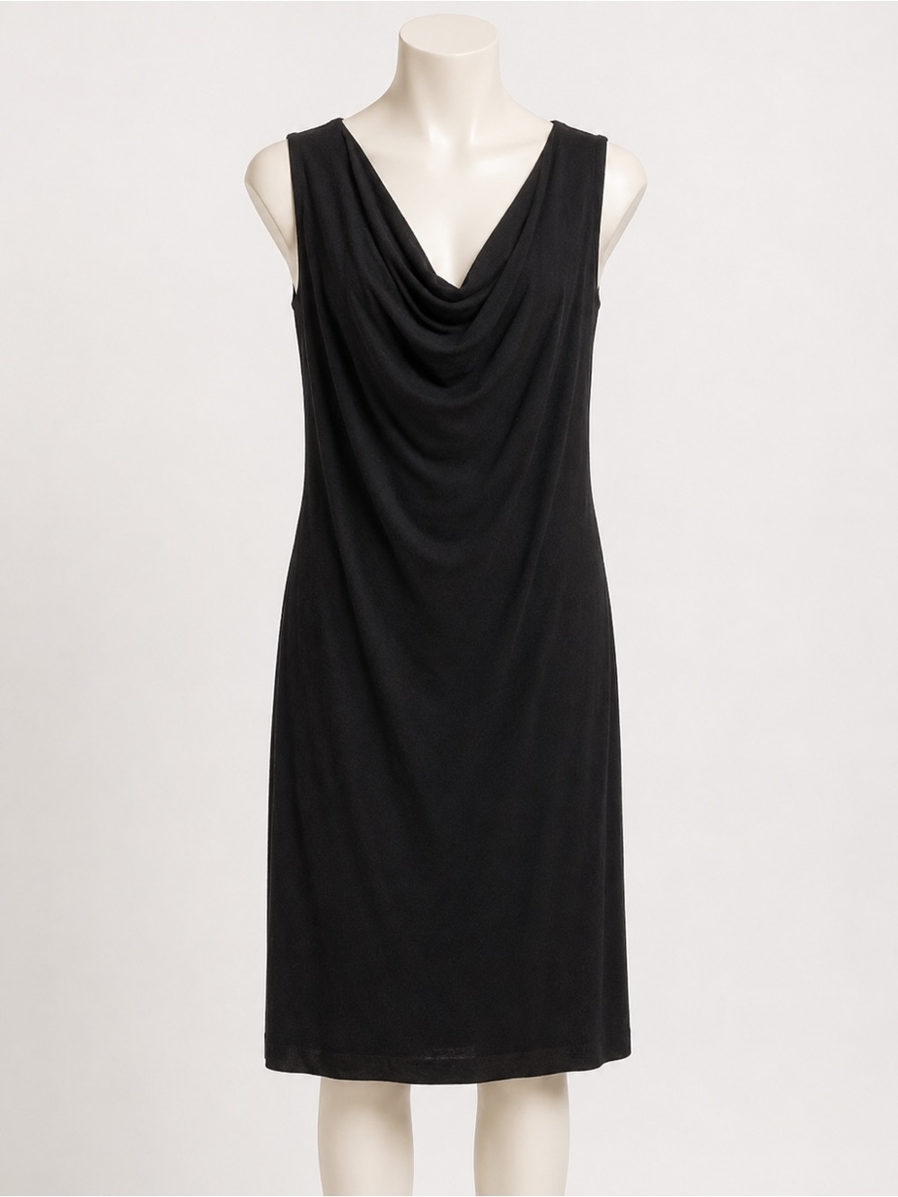 Theory Black Sleeveless Cowl Neck Midi Dress. Perfect LBD
